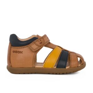 Geox B SANDAL MACCHIA B254VA 0CL78 CT6F4 Παιδικό παπουτσοπέδιλο για αγόρι δερμάτινο Καφέ