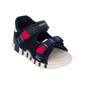 Geox B SANDAL IUPIDOO B655PA 0BC14 C0735 Παιδικό πέδιλο για αγόρι σε οικολογικό δέρμα και ύφασμα Μπλε/Κόκκινο - Image 2