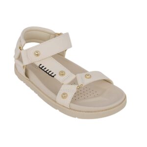 Geox J SANDAL FOAMMENTERA J65P0D 000BC C1058 B Εφηβικό πέδιλο για κορίτσι δερμάτινο Εκρού - Image 2