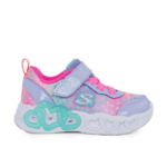 Skechers 303261N/LVMT Παιδικό αθλητικό με φωτάκια για κορίτσι σε συνθετικό υλικό και αδιαβροχοποιημένο ύφασμα Λιλά/Ροζ/Καρδιές