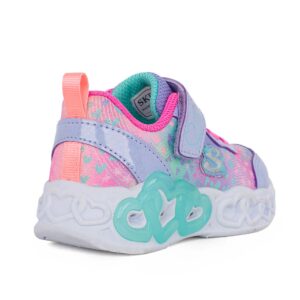 Skechers 303261N/LVMT Παιδικό αθλητικό με φωτάκια για κορίτσι σε συνθετικό υλικό και αδιαβροχοποιημένο ύφασμα Λιλά/Ροζ/Καρδιές - Image 3