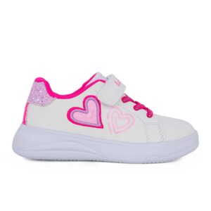 Lelli Kelly LKAA5622-BIFU AGATA Παιδικό sneaker για κορίτσι σε συνθετικό δέρμα Λευκό/Καρδιές