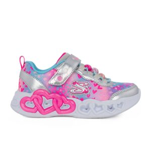 Skechers 303261L/SMLT Παιδικό αθλητικό με φωτάκια για κορίτσι σε συνθετικό υλικό Ασημί/Ροζ multi - Image 3