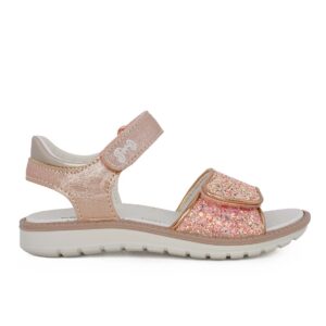 Primigi 1385155A Παιδικό πέδιλο για κορίτσι δερμάτινο Ροζ gliter/nude χρυσό