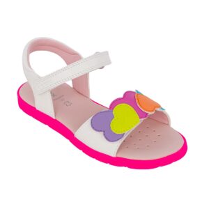 Geox J SANDAL JOYFOOT J65P1D 000BC C0653 Β Παιδικό πέδιλο για κορίτσι δερμάτινο Λευκό/Φούξια/Καρδιές - Image 2