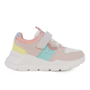 XTI 153009 Παιδικό Sneaker για κορίτσι σε συνθετικό δέρμα και ύφασμα Ροζ Πούδρα/Multicolor