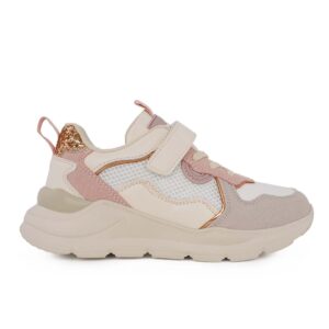 XTI 15301003 Παιδικό Sneaker για κορίτσι σε συνθετικό δέρμα και ύφασμα Μπεζ/Multicolor