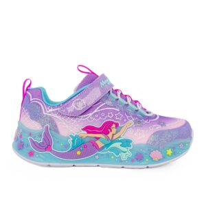 Skechers 303060L/LVMT Παιδικό αθλητικό με φωτάκια για κορίτσι σε συνθετικό υλικό και αδιαβροχοποιημένο ύφασμα Λιλά/Γοργόνα - Image 3