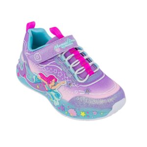 Skechers 303060L/LVMT Παιδικό αθλητικό με φωτάκια για κορίτσι σε συνθετικό υλικό και αδιαβροχοποιημένο ύφασμα Λιλά/Γοργόνα - Image 2