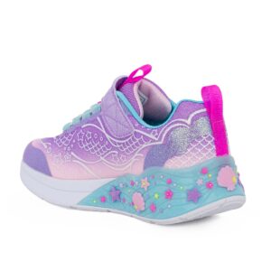 Skechers 303060L/LVMT Παιδικό αθλητικό με φωτάκια για κορίτσι σε συνθετικό υλικό και αδιαβροχοποιημένο ύφασμα Λιλά/Γοργόνα - Image 4