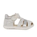 Geox B S.MACCHIA G. B254WB 007NF C0007 Παιδικό παπουτσοπέδιλο για κορίτσι δερμάτινο Λευκό/Ασημί