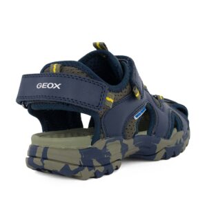 Geox J BOREALIS B. J450RC 014BU CF4A3 A Παιδικό παπουτσοπέδιλο για αγόρι σε οικολογικό δέρμα και ύφασμα Μπλε/Χακί - Image 4