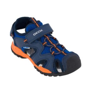 Geox J BOREALIS B. J450RC 014BU C0685 Α Παιδικό παπουτσοπέδιλο για αγόρι σε οικολογικό δέρμα και ύφασμα Μπλε/Πορτοκαλί - Image 2