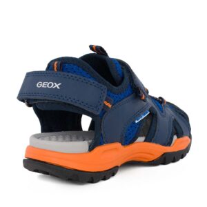 Geox J BOREALIS B. J450RC 014BU C0685 Α Παιδικό παπουτσοπέδιλο για αγόρι σε οικολογικό δέρμα και ύφασμα Μπλε/Πορτοκαλί - Image 3