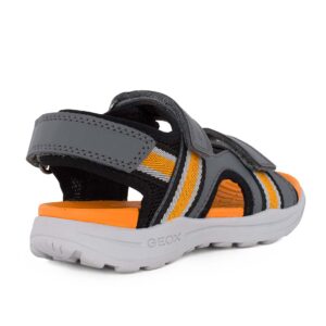 Geox J VΑNIETT B. J555XB 01454 C9025 B Παιδικό πέδιλο για αγόρι σε οικολογικό δέρμα και ύφασμα Γκρι/Πορτοκαλί - Image 4