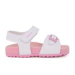 Geox B SANDAL CHALKI B652RA 000BC C0406 A Παιδικό πέδιλο για κορίτσι οικολογικό δέρμα χρώμα Λευκό/Ροζ