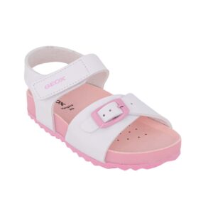 Geox B SANDAL CHALKI B652RA 000BC C0406 A Παιδικό πέδιλο για κορίτσι οικολογικό δέρμα χρώμα Λευκό/Ροζ - Image 2
