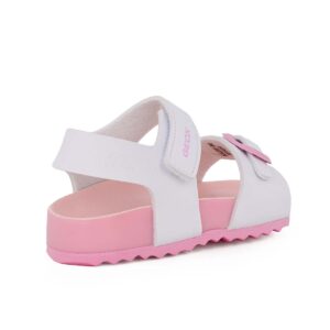 Geox B SANDAL CHALKI B652RA 000BC C0406 A Παιδικό πέδιλο για κορίτσι οικολογικό δέρμα χρώμα Λευκό/Ροζ - Image 4
