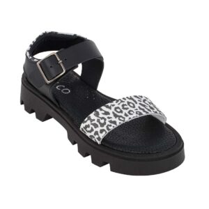 Ricco T30350T2 Εφηβικό πέδιλο για κορίτσι δερμάτινο Μαύρο/Λευκό - Image 2