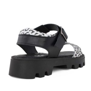 Ricco T30350T2 Εφηβικό πέδιλο για κορίτσι δερμάτινο Μαύρο/Λευκό - Image 4