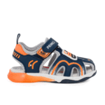 Primigi 1457122 Παιδικό παπουτσοπέδιλο με φωτάκια για αγόρι σε ύφασμα και συνθετικό υλικό Μπλε/Πορτοκαλί