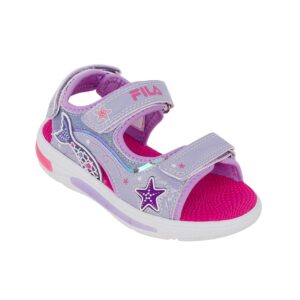 Fila Mermaid Velcro Lights 7BK61002-800 Παιδικό πέδιλο με φωτάκια για κορίτσι σε συνθετικό υλικό και ύφασμα Λιλά/Γοργόνα - Image 2
