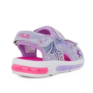 Fila Mermaid Velcro Lights 3BK61002-800 Παιδικό πέδιλο με φωτάκια για κορίτσι σε συνθετικό υλικό και ύφασμα Λιλά/Γοργόνα - Image 4
