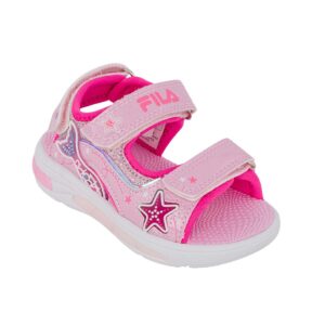 Fila Mermaid Velcro Lights 7BK61002-900 Παιδικό πέδιλο με φωτάκια για κορίτσι σε συνθετικό υλικό και ύφασμα Ροζ/Γοργόνα - Image 2