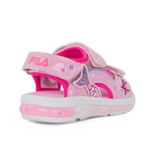 Fila Mermaid Velcro Lights 7BK61002-900 Παιδικό πέδιλο με φωτάκια για κορίτσι σε συνθετικό υλικό και ύφασμα Ροζ/Γοργόνα - Image 4