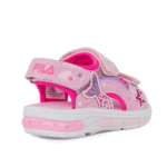Fila Mermaid Velcro Lights 7BK61002-900 Παιδικό πέδιλο με φωτάκια για κορίτσι σε συνθετικό υλικό και ύφασμα Ροζ/Γοργόνα