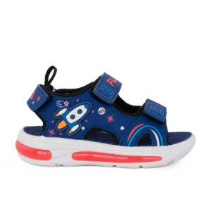 Fila Rocket Velcro Lights 7YN61005-200 Παιδικό πέδιλο με φωτάκια για αγόρι σε συνθετικό υλικό και ύφασμα Μπλε/Πύραυλος - Image 3