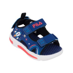 Fila Rocket Velcro Lights 7YN61005-200 Παιδικό πέδιλο με φωτάκια για αγόρι σε συνθετικό υλικό και ύφασμα Μπλε/Πύραυλος - Image 2