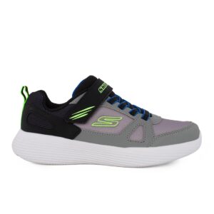 Skechers 405090L/GYBK Εφηβικό πέδιλο για αγόρι σε συνθετικό υλικό και αδιαβροχοποιημένο ύφασμα Γκρι/Μαύρο