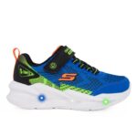 Skechers 401490N/BLBK Παιδικό πέδιλο με φωτάκια για αγόρι σε συνθετικό υλικό και ύφασμα Μπλε/Μαύρο