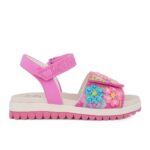 Lelli Kelly LKCD4890-FU02 ELOISE Παιδικό πέδιλο για κορίτσι σε δέρμα και ύφασμα Φουξ/Λουλούδια