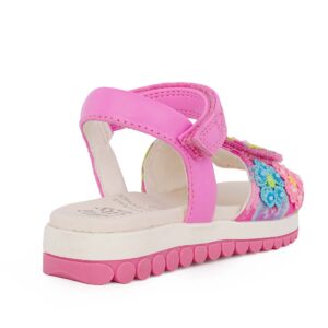 Lelli Kelly LKCD4890-FU02 ELOISE Παιδικό πέδιλο για κορίτσι σε δέρμα και ύφασμα Φουξ/Λουλούδια - Image 3