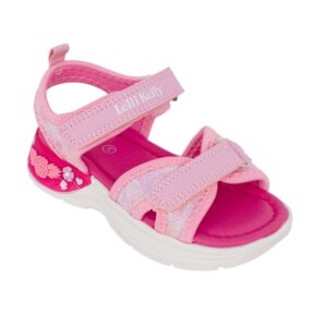 Lelli Kelly LKCL5530-RO01 RITA Παιδικό πέδιλο με φωτάκια για κορίτσι σε συνθετικό υλικό και ύφασμα Ροζ - Image 2