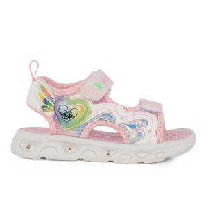 Zigzag Z262446-4064 Παιδικό πέδιλο με φωτάκια για κορίτσι σε συνθετικό υλικό και ύφασμα Ροζ/Καρδιά - Image 4