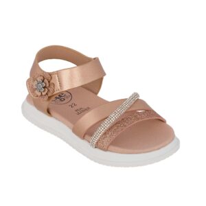 Exe 072601S Παιδικό πέδιλο για κορίτσι σε οικολογικό δέρμα Ροζ Χρυσό - Image 2