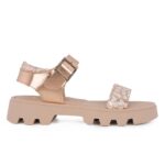 Ricco T30350T1 Εφηβικό πέδιλο για κορίτσι δερμάτινο Χαλκός/Λευκό