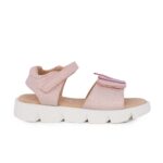 Exe 304-F52255 Παιδικό πέδιλο για κορίτσι σε οικολογικό δέρμα Ροζ/Κορώνα