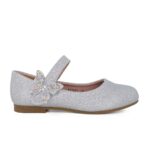 Exe 132-F52251-S Παιδική μπαλαρίνα για κορίτσι σε οικολογικό δέρμα Ασημί/Γκλίτερ