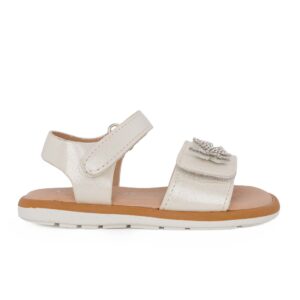Exe 241-AD2241 Παιδικό πέδιλο για κορίτσι σε οικολογικό δέρμα Λευκό/Περλέ