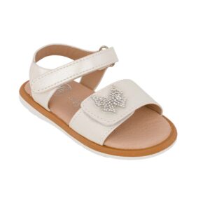 Exe 241-AD2241 Παιδικό πέδιλο για κορίτσι σε οικολογικό δέρμα Λευκό/Περλέ - Image 2