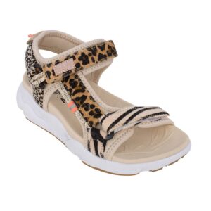 B&W BWSH360008 Εφηβικό πέδιλο για κορίτσι σε συνθετικό ύφασμα Μπεζ/Animal Print - Image 2