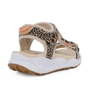 B&W BWSH360008 Εφηβικό πέδιλο για κορίτσι σε συνθετικό ύφασμα Μπεζ/Animal Print - Image 4