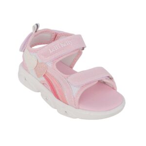 Lelli Kelly LKCL5532-BIRO ELENA Παιδικό πέδιλο με φωτάκια για κορίτσι σε ύφασμα και συνθετικό υλικό Ροζ/Λευκό - Image 2