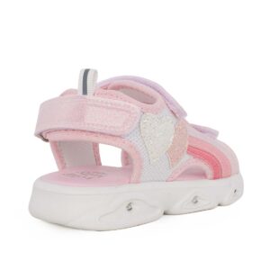 Lelli Kelly LKCL5532-BIRO ELENA Παιδικό πέδιλο με φωτάκια για κορίτσι σε ύφασμα και συνθετικό υλικό Ροζ/Λευκό - Image 3